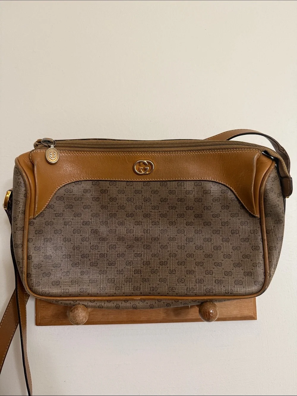 Gucci Tan/Brown Monogram Crossbody Bag